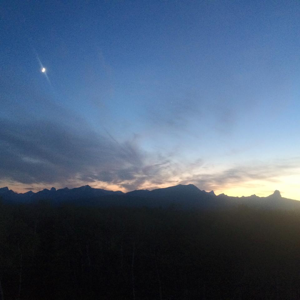 Sunset over Glacier National Park, 10:21pm on the Summer Solstice. Photo: Courtney Stone.