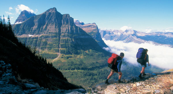 Hiking the Highline Trail best intermediates hikes in Glacier National Park