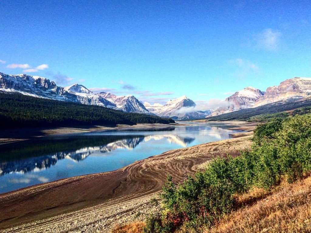 First day of fall in Glacier National Park, Many Glacier. Photo by Colin Gavin.