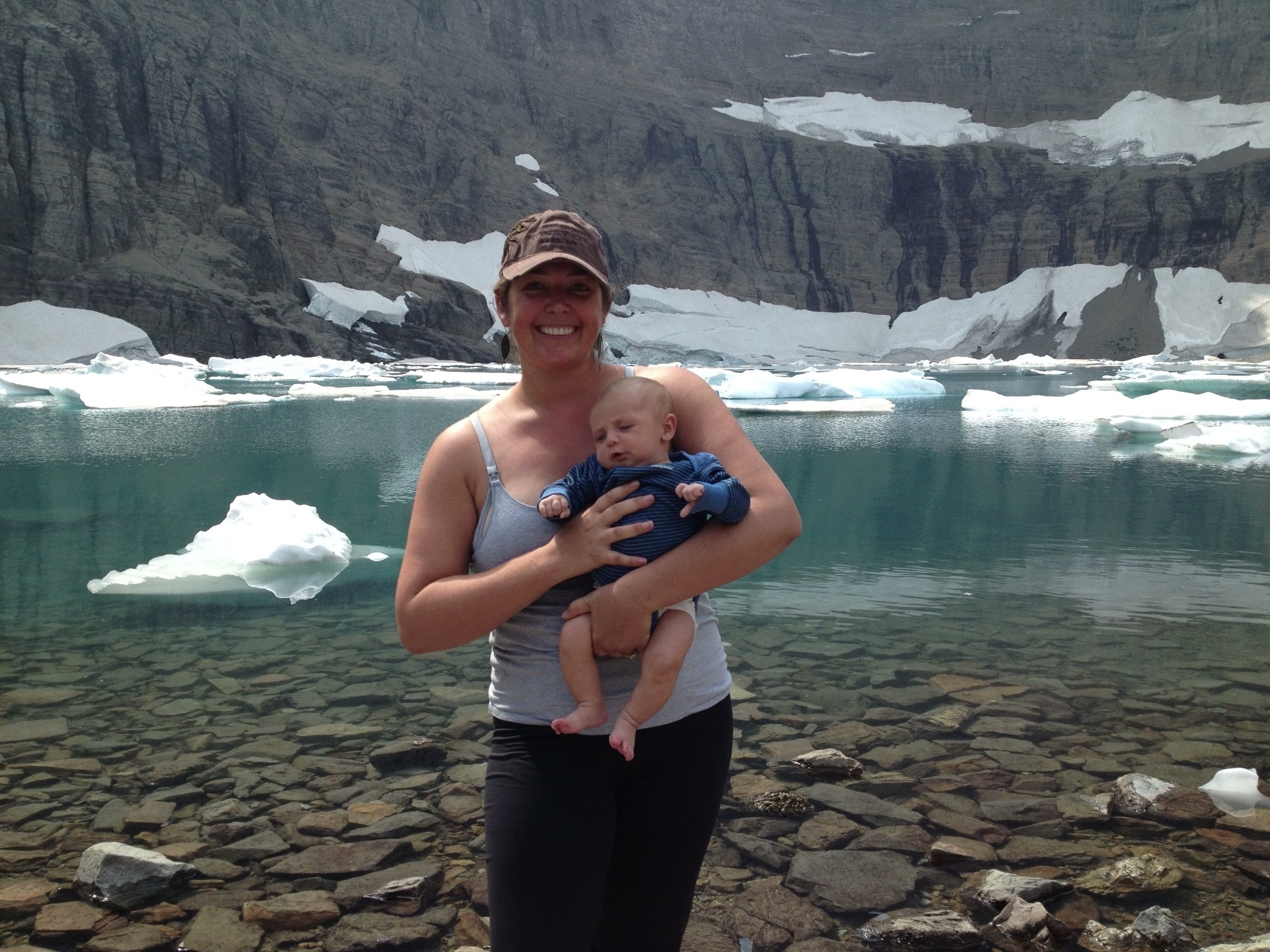hiking with an infant in Glacier National Park Iceberg Lake