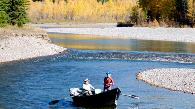 Fall Fly Fishing from Float Boat on North Fork of Flathead River