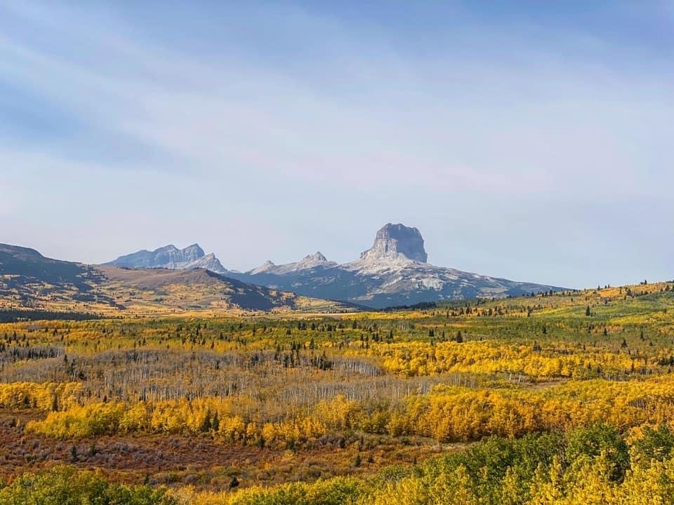 Chief Mountain in October. Park Cabin Co. Photo.