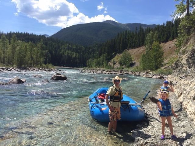 Soaking in the gorgeous stretch of the Middle Fork of the Flathead River, on a break from whitewater rafting Paola Creek and Cascadilla.