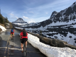 Biking the going to the sun clearance road