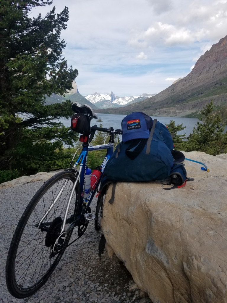 biking Glacier - Wild Goose Island Overlook