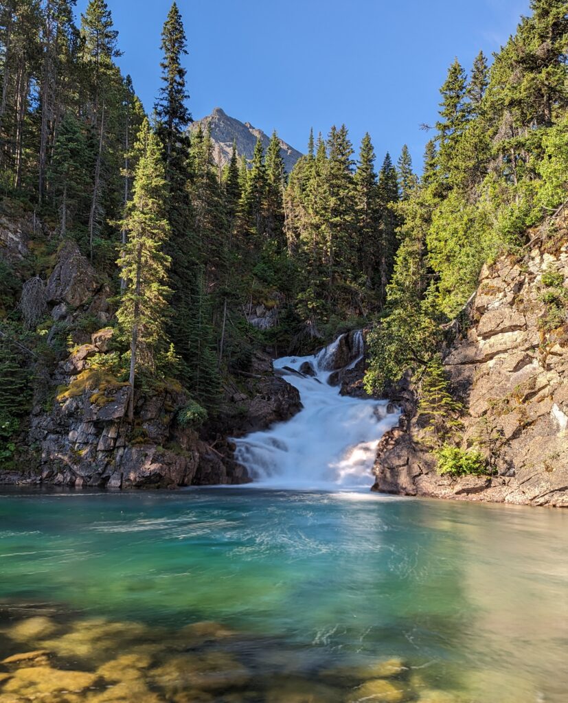 Gros Ventre Falls, Glacier National Park. 4-Day Backpacking Itinerary - Belly River Glacier National Park