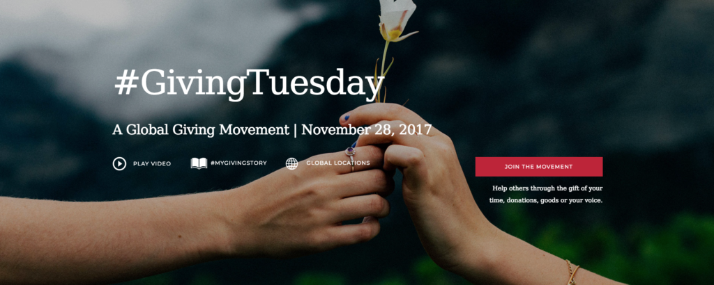 Giving Tuesday homepage screenshot