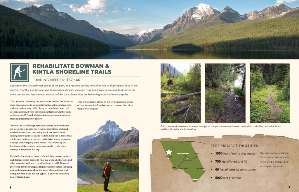 Giving Tuesday 2017 Rehabilitate Kintla and Bowman Trails in Glacier National Park