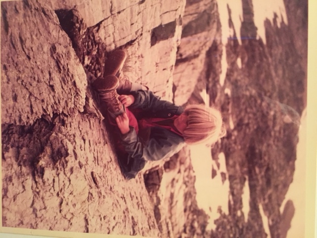 1994 Glacier National Park rafting - Glacier Guides and Montana Raft owner Denny Gignoux at age 5 at Sperry Glacier, Glacier National Park Montana