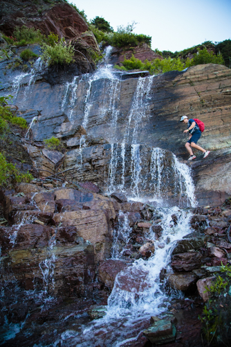 hiking glacier national park - grinnell waterfall