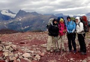 These tough gals are all smiles after a chilly and challenging hike up Red Gap Pass.